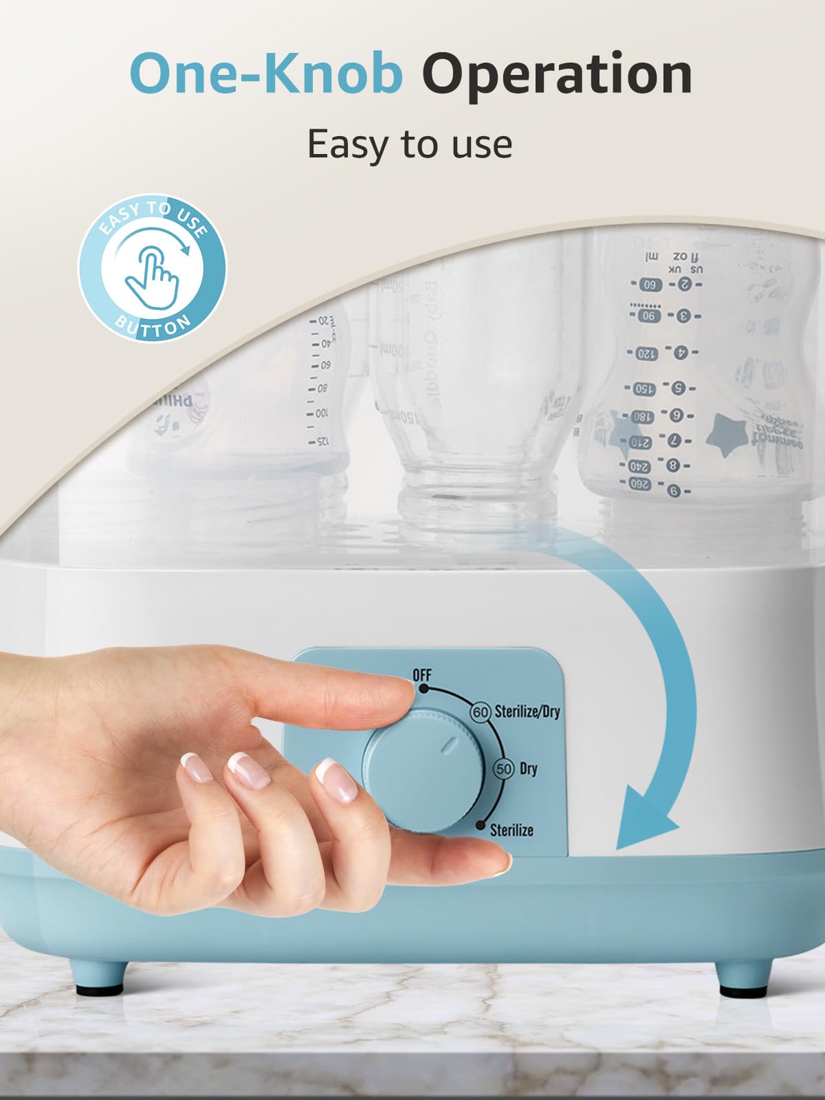 GROWNSY: Electric Baby Bottle Sterilizer & Dryer – Steam Sanitizer for Bottles, Pacifiers, & Pump Parts - The Tribalist