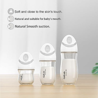 Gulicola: Natural Glass Baby Bottle Set - Anti-Colic with Slow Flow Nipple - The Tribalist