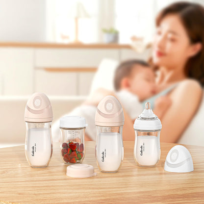 Gulicola: Natural Glass Baby Bottle Set - Anti-Colic with Slow Flow Nipple - The Tribalist