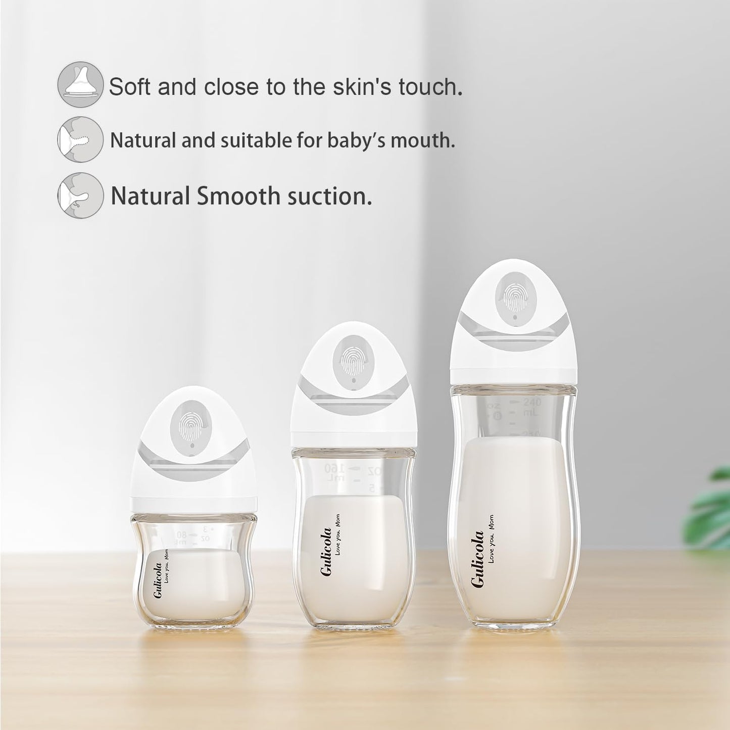 Gulicola: Natural Glass Baby Bottle Set - Anti-Colic with Slow Flow Nipple - The Tribalist