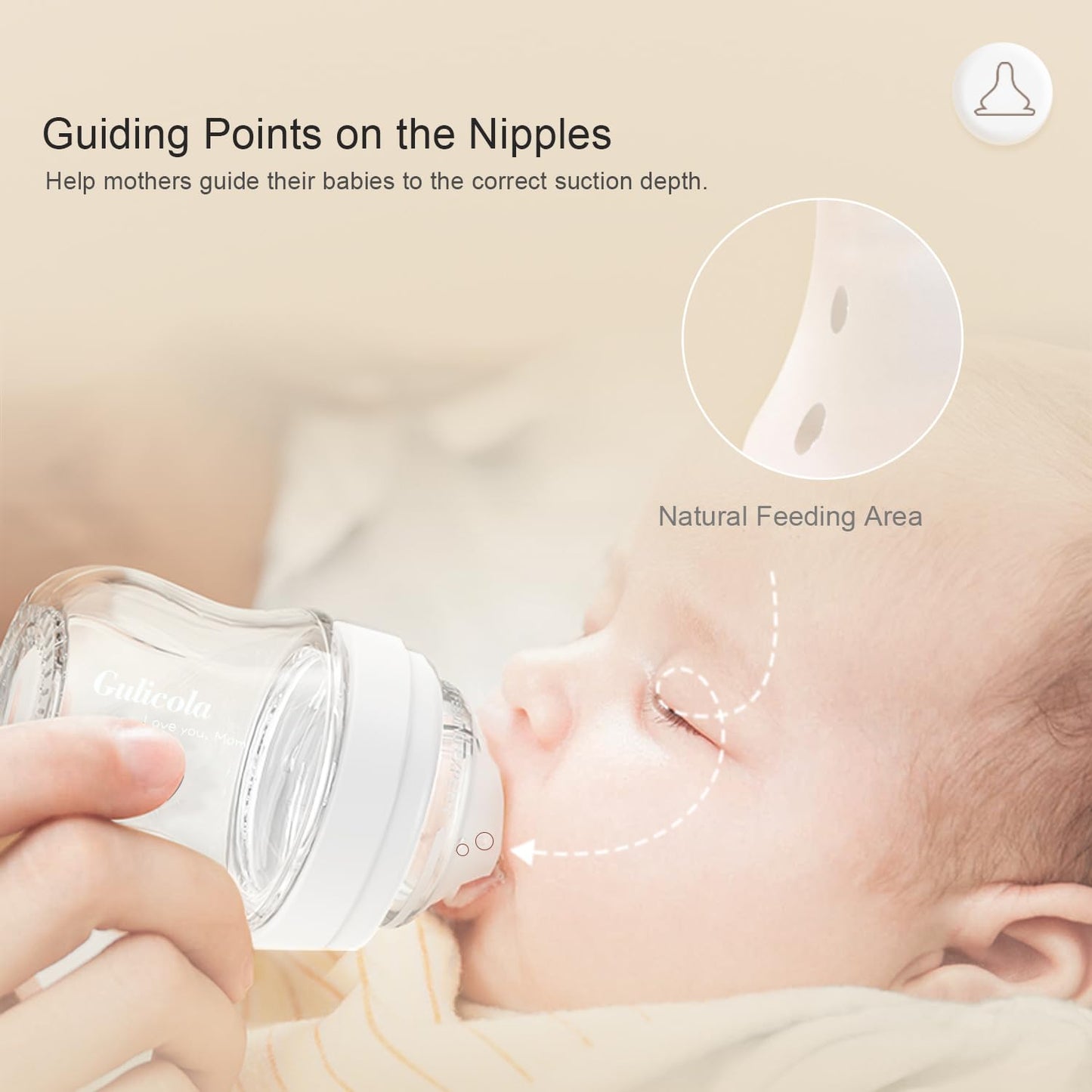 Gulicola: Natural Glass Baby Bottle Set - Anti-Colic with Slow Flow Nipple - The Tribalist