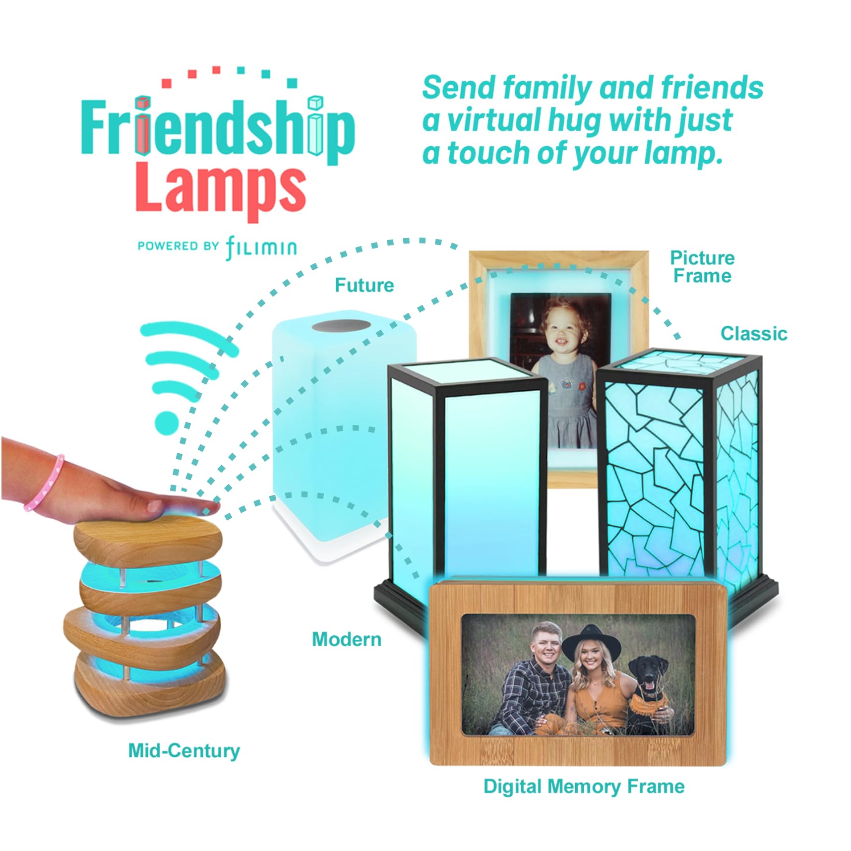 Friendship Lamp® Mid-Century Knotty Alder Wood Design Handmade in USA - Wi-Fi Touch Lamp LED Over 200 Colors - The Tribalist