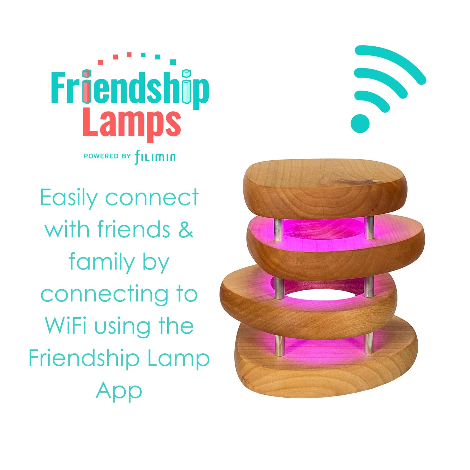 Friendship Lamp® Mid-Century Knotty Alder Wood Design Handmade in USA - Wi-Fi Touch Lamp LED Over 200 Colors - The Tribalist