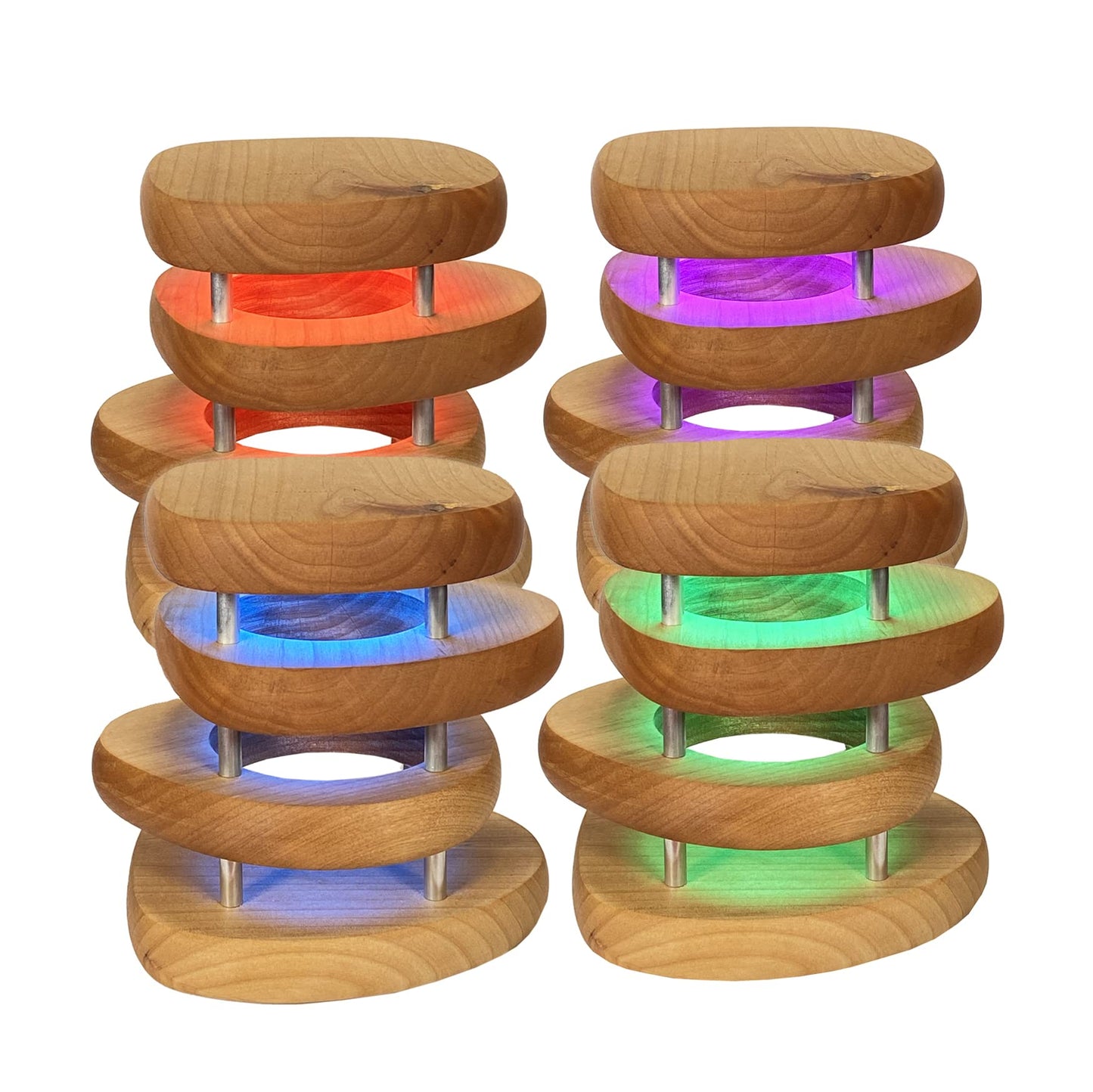 Friendship Lamp® Mid-Century Knotty Alder Wood Design Handmade in USA - Wi-Fi Touch Lamp LED Over 200 Colors - The Tribalist