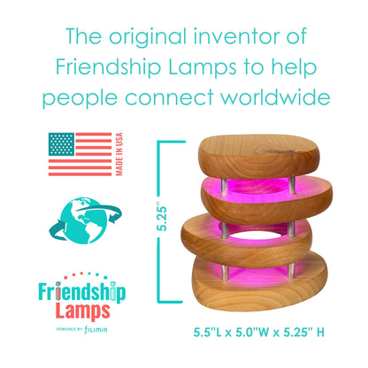 Friendship Lamp® Mid-Century Knotty Alder Wood Design Handmade in USA - Wi-Fi Touch Lamp LED Over 200 Colors - The Tribalist