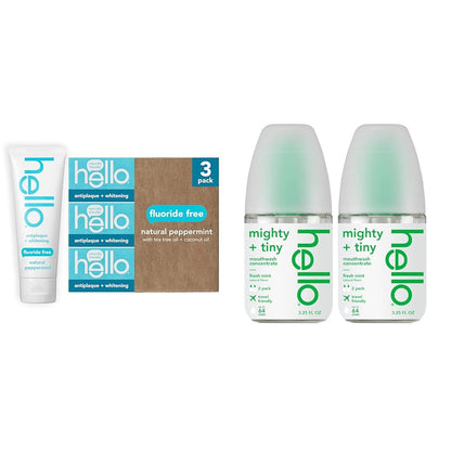 The Tribalist - Hello: Antiplaque + Whitening Fluoride Free Toothpaste, 3 pack