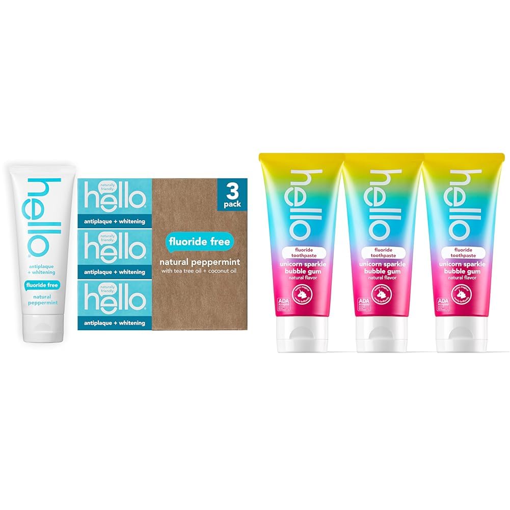 The Tribalist - Hello: Antiplaque + Whitening Fluoride Free Toothpaste, 3 pack