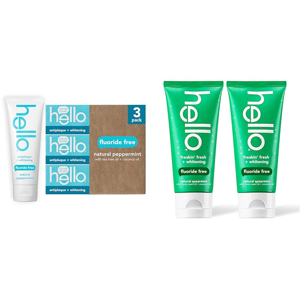 The Tribalist - Hello: Antiplaque + Whitening Fluoride Free Toothpaste, 3 pack