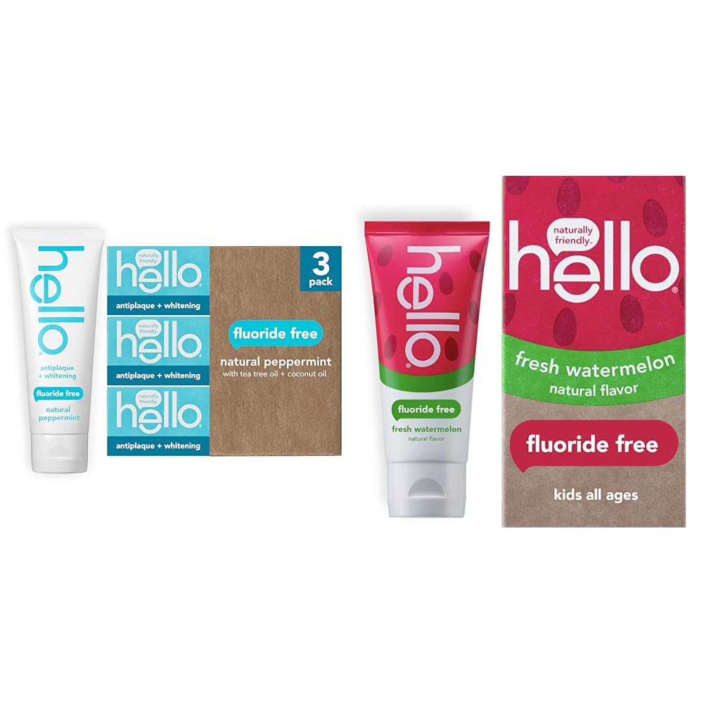 The Tribalist - Hello: Antiplaque + Whitening Fluoride Free Toothpaste, 3 pack