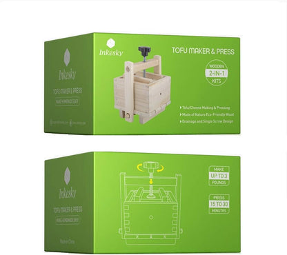 Inkesky: Cheese/Tofu Maker, Made Of Wood (2 - In - 1 Kit) - The Tribalist