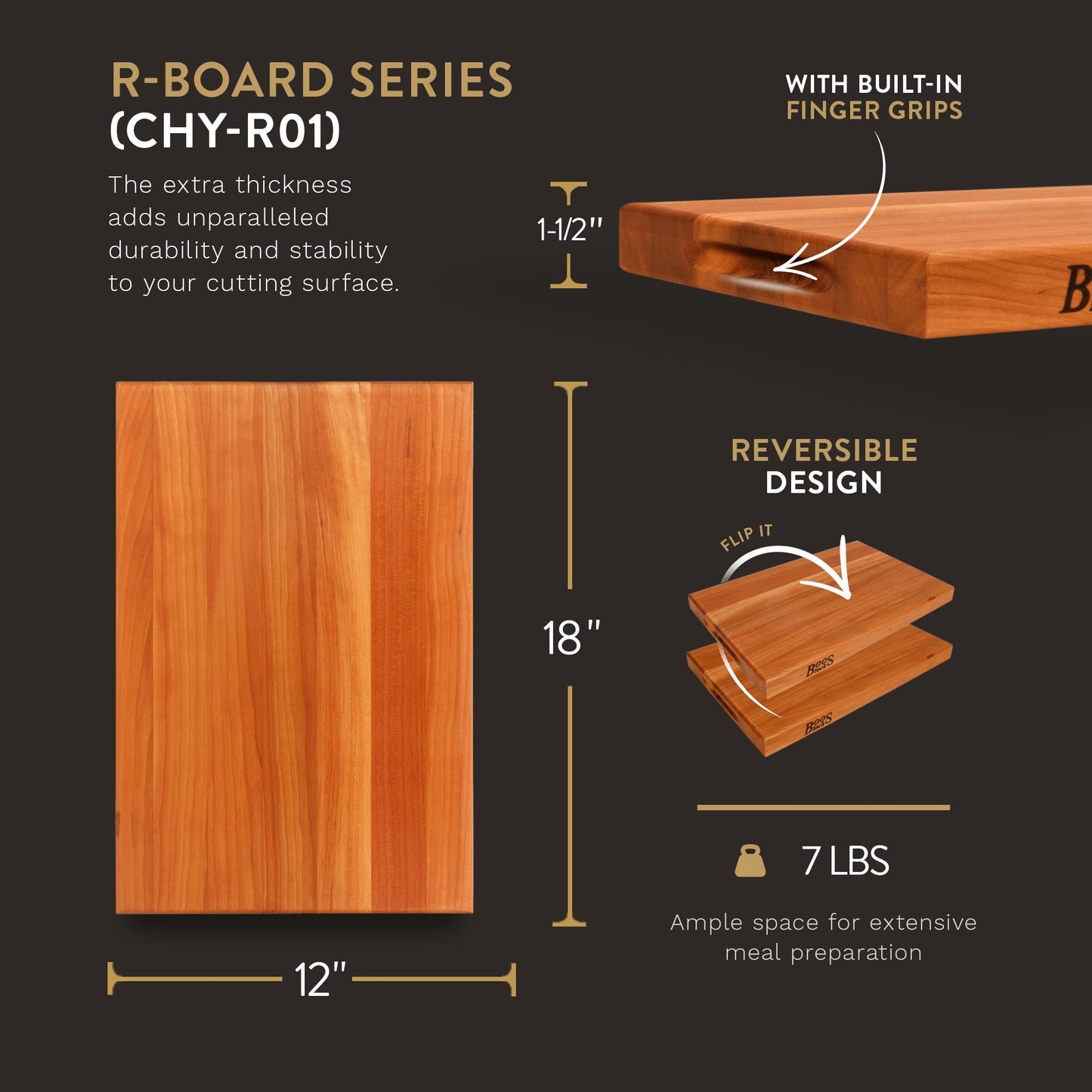 The Tribalist - John Boos: Maple Wood Rectangular Charcuterie Reversible Cutting Board