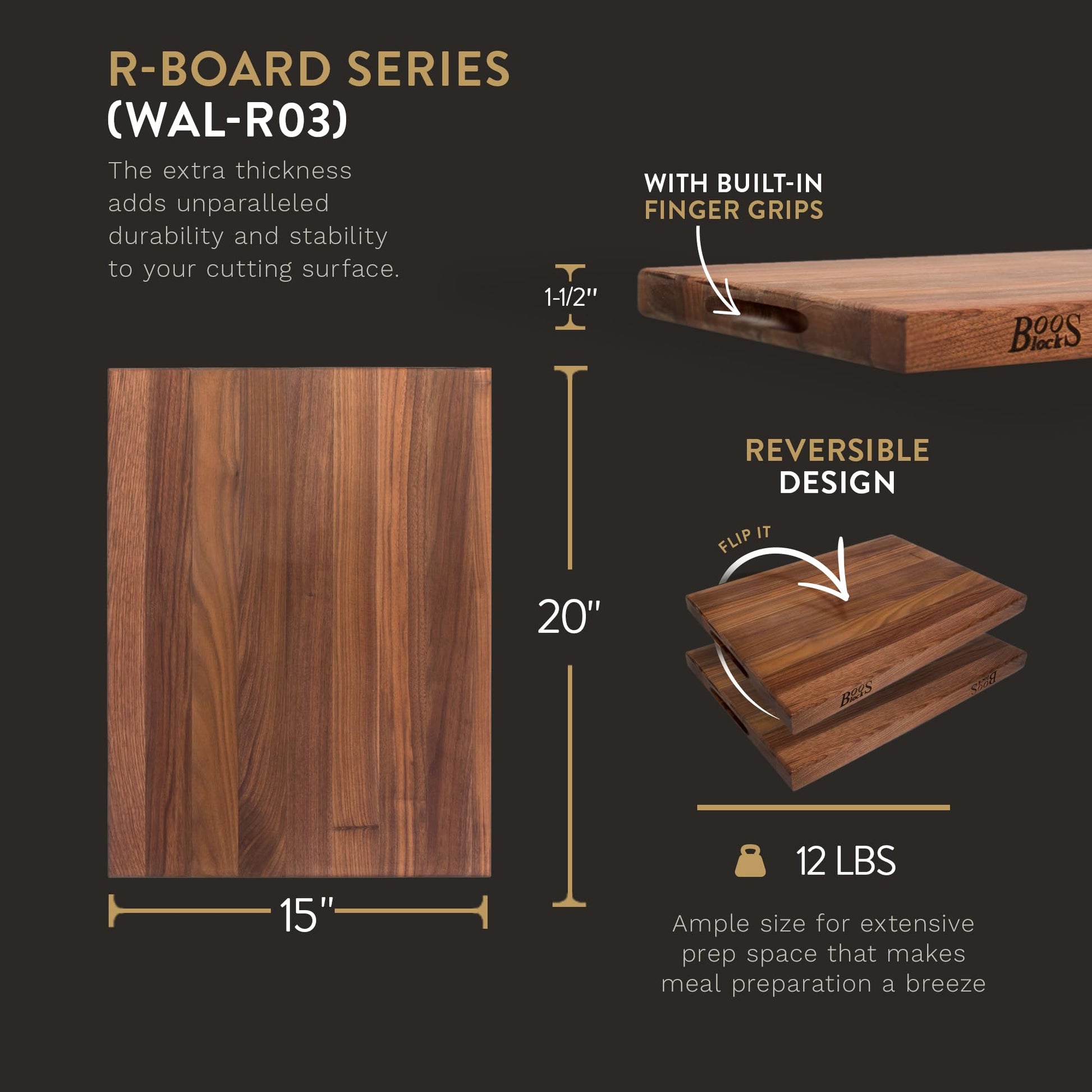 The Tribalist - John Boos: Maple Wood Rectangular Charcuterie Reversible Cutting Board