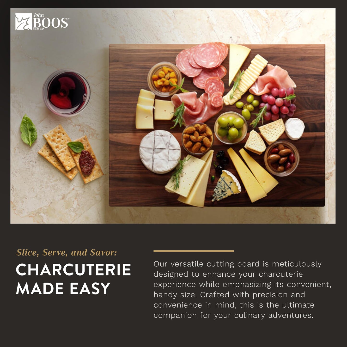 The Tribalist - John Boos: Maple Wood Rectangular Charcuterie Reversible Cutting Board