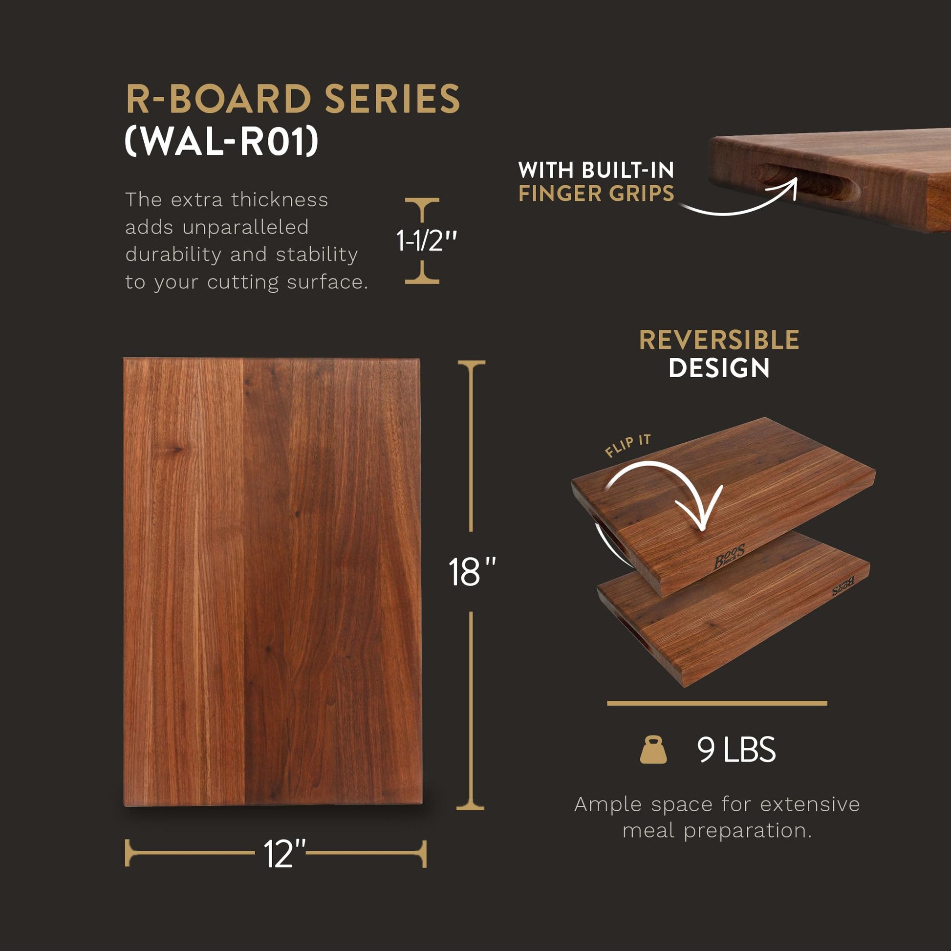 The Tribalist - John Boos: Maple Wood Rectangular Charcuterie Reversible Cutting Board