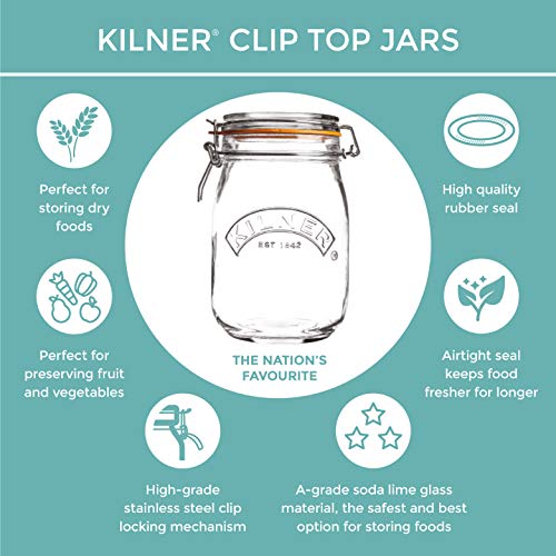 The Tribalist - Kilner: Facetted Glassware Spaghetti Dispenser with an Airtight Clip Top Seal