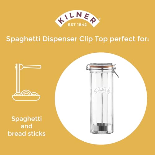 The Tribalist - Kilner: Facetted Glassware Spaghetti Dispenser with an Airtight Clip Top Seal