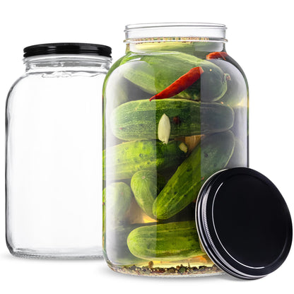 The Tribalist - Kitchentoolz: 1 Gallon Wide Mouth Glass Jar with Metal Lid