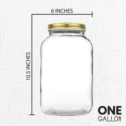 The Tribalist - Kitchentoolz: 1 Gallon Wide Mouth Glass Jar with Metal Lid