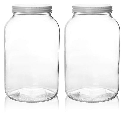 The Tribalist - Kitchentoolz: 1 Gallon Wide Mouth Mason Jar with Airtight Metal Lid (2 Pack)