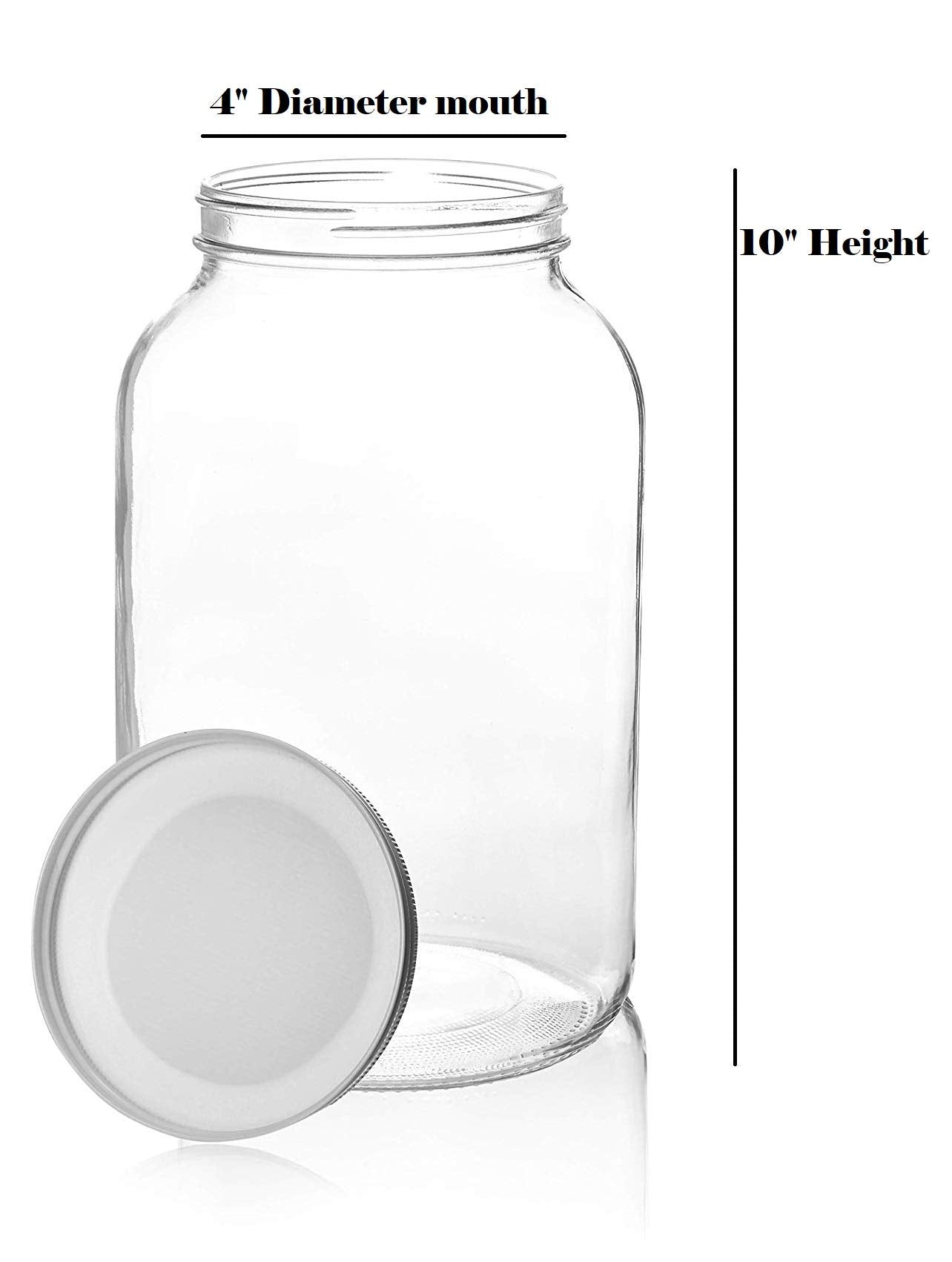 The Tribalist - Kitchentoolz: 1 Gallon Wide Mouth Mason Jar with Airtight Metal Lid (2 Pack)