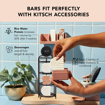 Kitsch: Strengthening Rice Water Protein Shampoo & Conditioner Bar - The Tribalist