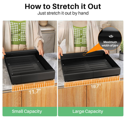 Kitstorack: Expandable Pull - Out Cabinet Organizer - Heavy - Duty & Microplastic - Free Slide - Out Drawer with Adhesive Nano Film - The Tribalist