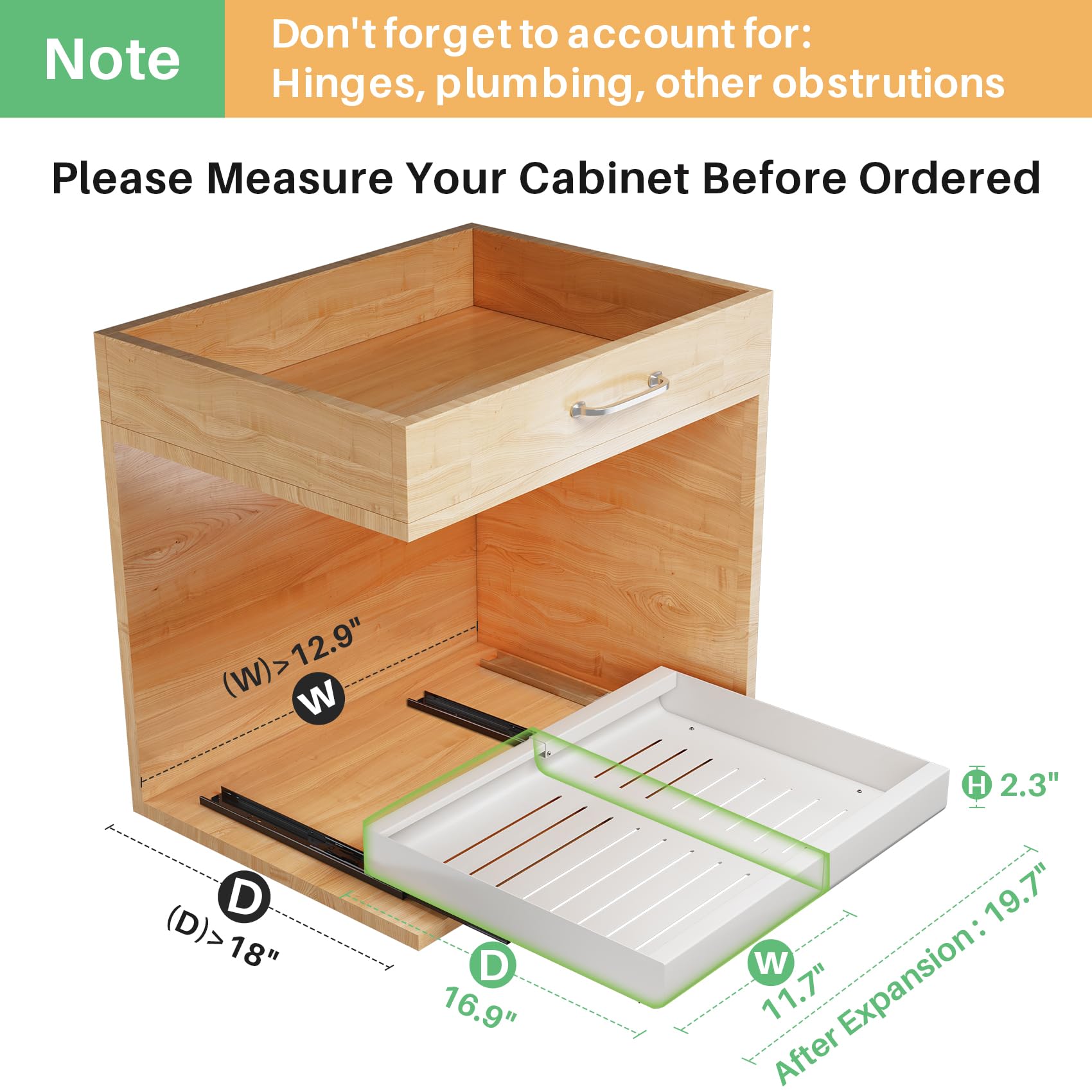 Kitstorack: Expandable Pull - Out Cabinet Organizer - Heavy - Duty & Microplastic - Free Slide - Out Drawer with Adhesive Nano Film - The Tribalist