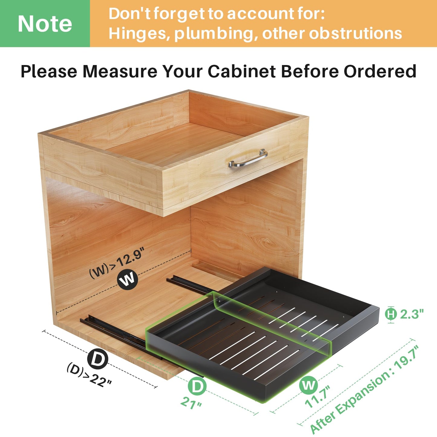 Kitstorack: Expandable Pull - Out Cabinet Organizer - Heavy - Duty & Microplastic - Free Slide - Out Drawer with Adhesive Nano Film - The Tribalist