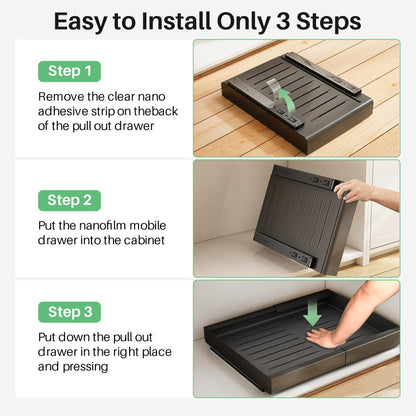 Kitstorack: Expandable Pull - Out Cabinet Organizer - Heavy - Duty & Microplastic - Free Slide - Out Drawer with Adhesive Nano Film - The Tribalist