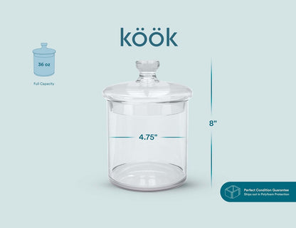 KooK: Glass Apothecary Jar Set Kitchen Storage Containers (36 Ounce, Set of 2) - The Tribalist