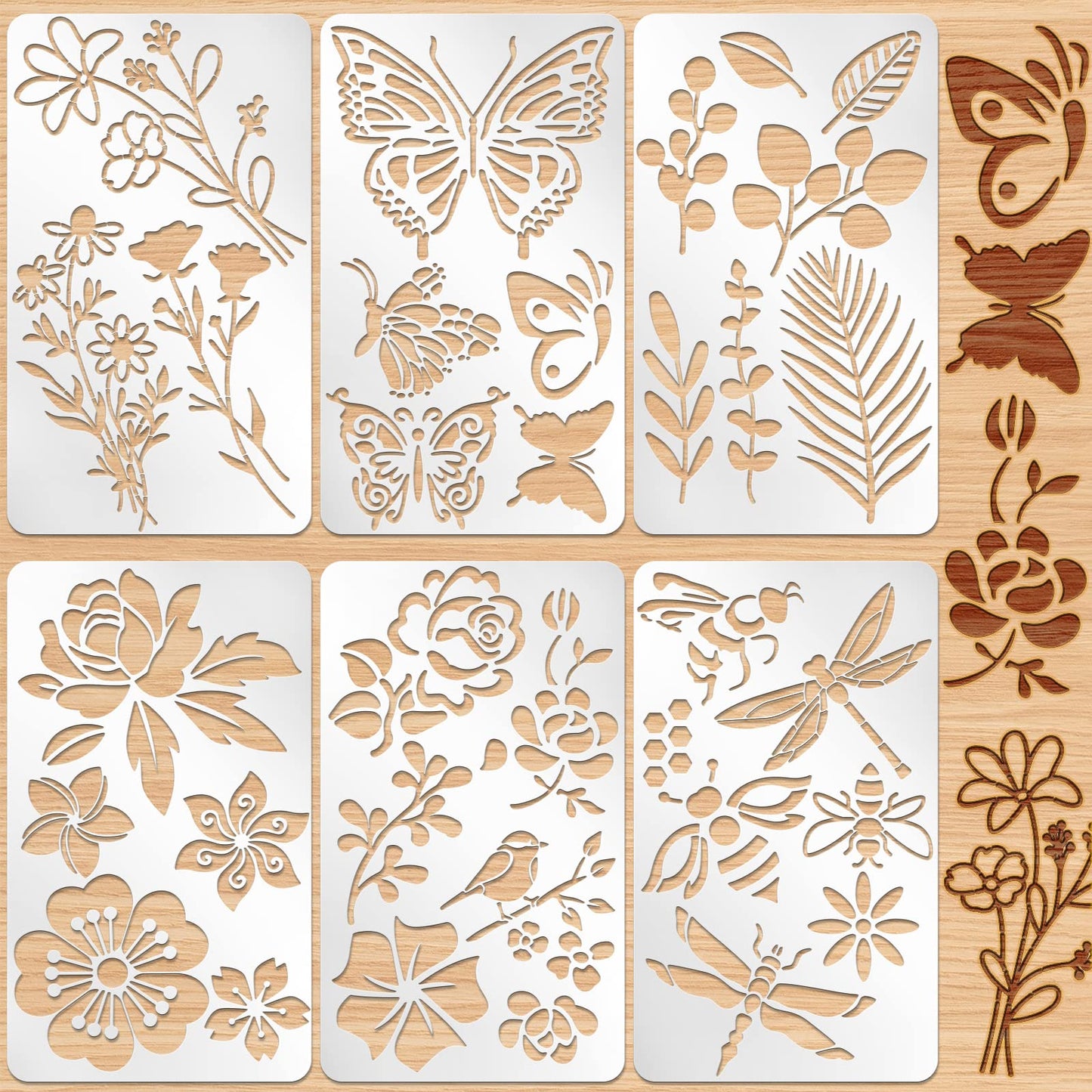 Lewtemi: Metal Stencils for Wood Burning - 6 Stainless Steel Templates for Crafting - The Tribalist