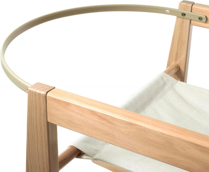 Mainefield Pacific: Rocking Moses Basket Stand – Adjustable, Natural Wood with Bonus Change Mat - The Tribalist