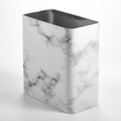 mDesign: Stainless Steel Slim Trash Can (12" x 6.25" x 13" high; Holds 10 Liter/2.6 Gallon Capacity) - The Tribalist