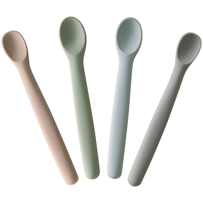 The Tribalist - Moonkie: 100% Food Grade Silicone Two Sizes Baby Spoons for Kids 4+ Months