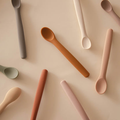 The Tribalist - Moonkie: 100% Food Grade Silicone Two Sizes Baby Spoons for Kids 4+ Months