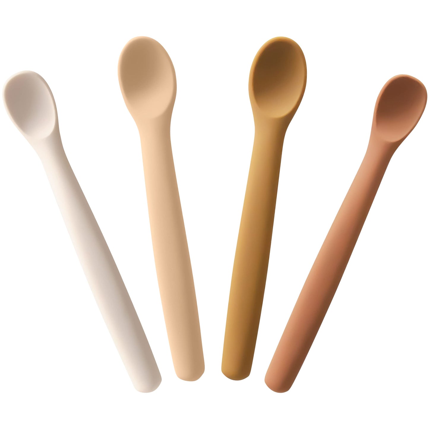 The Tribalist - Moonkie: 100% Food Grade Silicone Two Sizes Baby Spoons for Kids 4+ Months