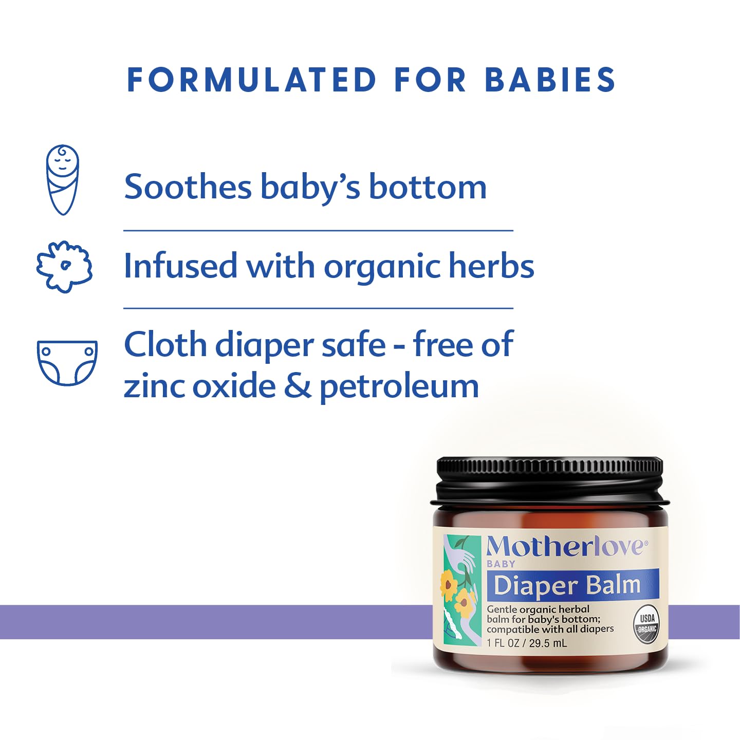 The Tribalist - Motherlove Diaper Balm (1 oz) Organic Herbal Diaper Rash Cream—Cloth Diaper Safe, Zinc Oxide & Petroleum-Free