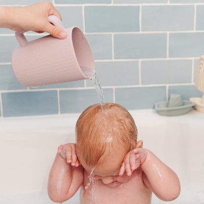 The Tribalist mushie Baby Bath Rinse Cup | 100% Food Grade Silicone | Wash Rinser Cup For Kids (Sage)