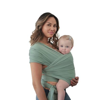 Mushie: Baby Wrap Carrier – 100% Organic Cotton Sling for Newborns and Babies 8 - 35 lbs - The Tribalist