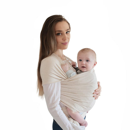 Mushie: Baby Wrap Carrier – 100% Organic Cotton Sling for Newborns and Babies 8 - 35 lbs - The Tribalist