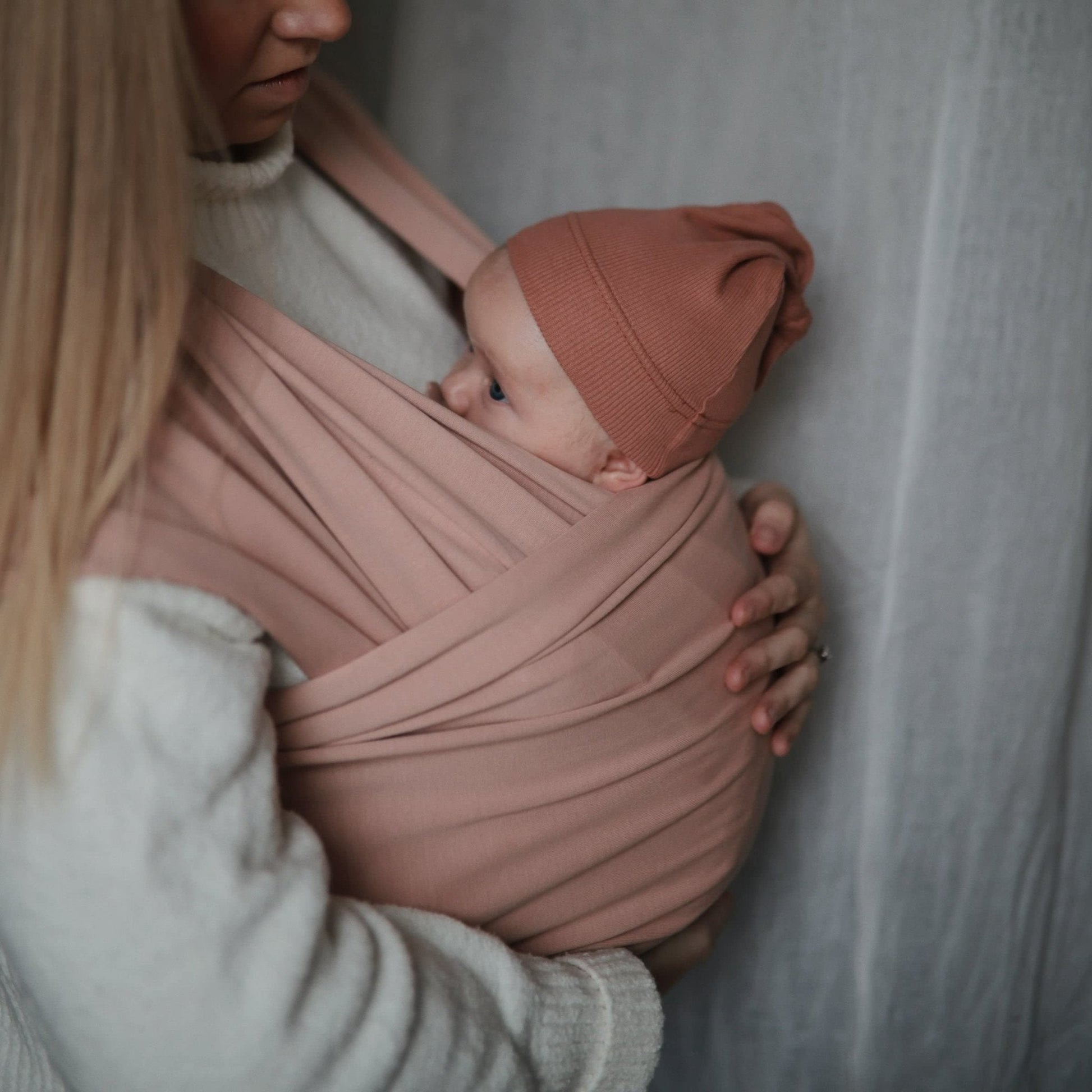 Mushie: Baby Wrap Carrier – 100% Organic Cotton Sling for Newborns and Babies 8 - 35 lbs - The Tribalist