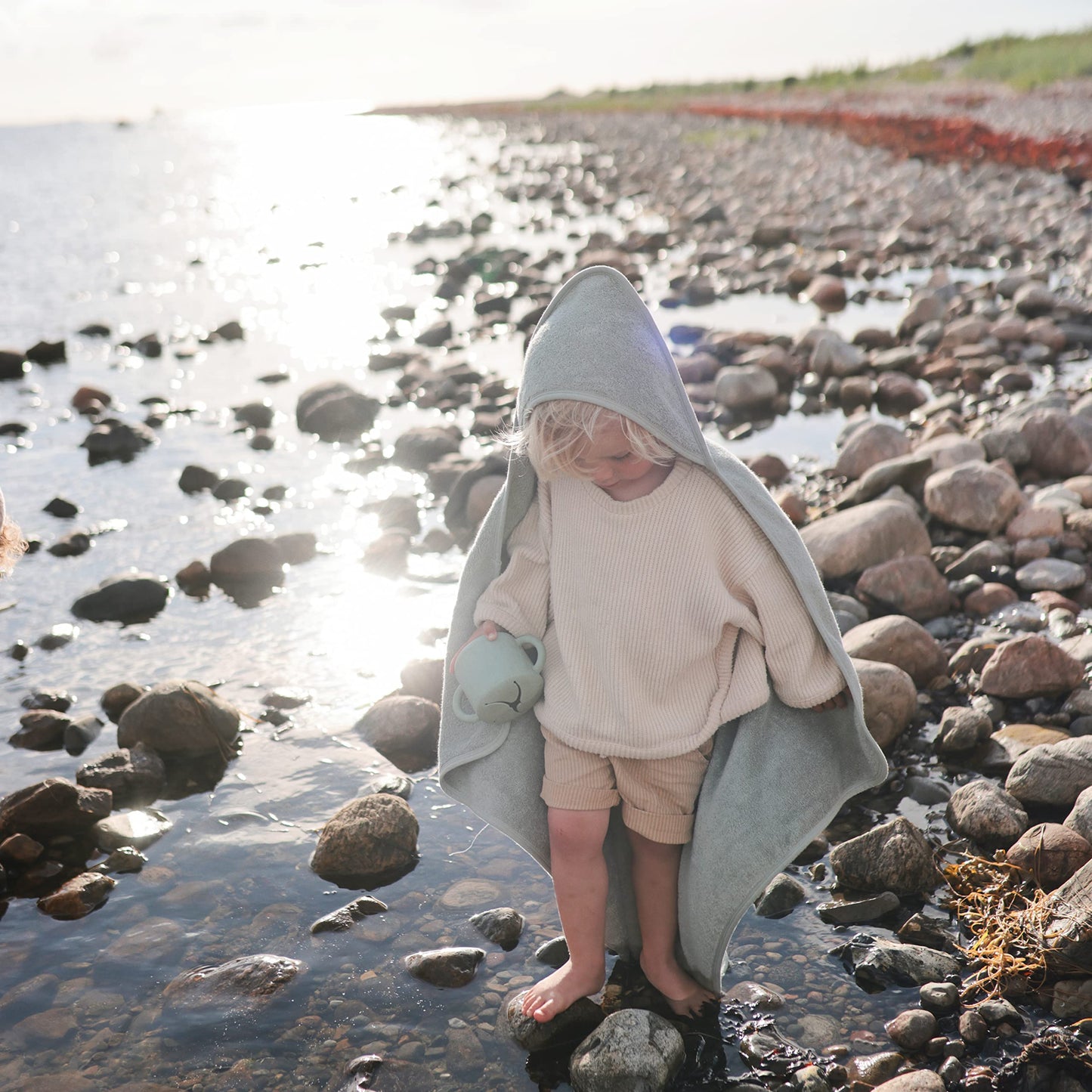 The Tribalist - mushie Baby Hooded Towel | Organic Cotton (Moss)