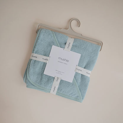 The Tribalist - mushie Baby Hooded Towel | Organic Cotton (Moss)