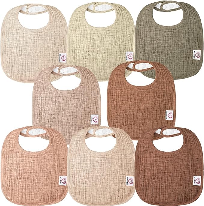 The Tribalist - Muslin: 100% Cotton Baby Drooling Bibs (Pack of 8)