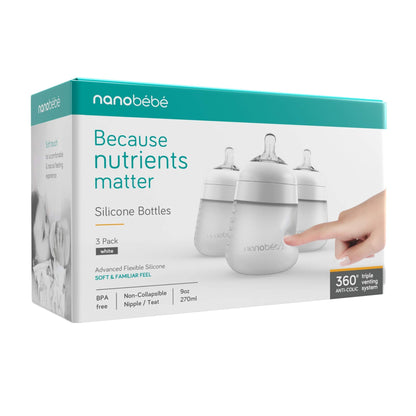 Nanobébé: Flexy Silicone Baby Bottle - Non-Collapsing Natural Feel Anti-Colic Nipple - The Tribalist