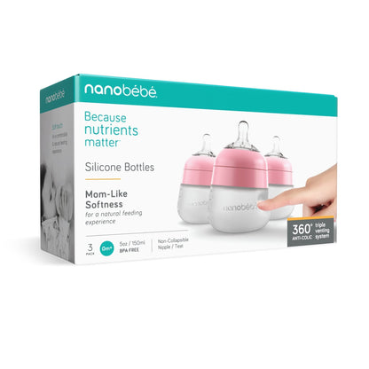 Nanobébé: Flexy Silicone Baby Bottle - Non-Collapsing Natural Feel Anti-Colic Nipple - The Tribalist