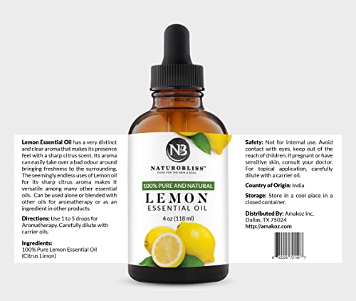 NaturoBliss 100% Pure Lemon Essential Oil - The Tribalist