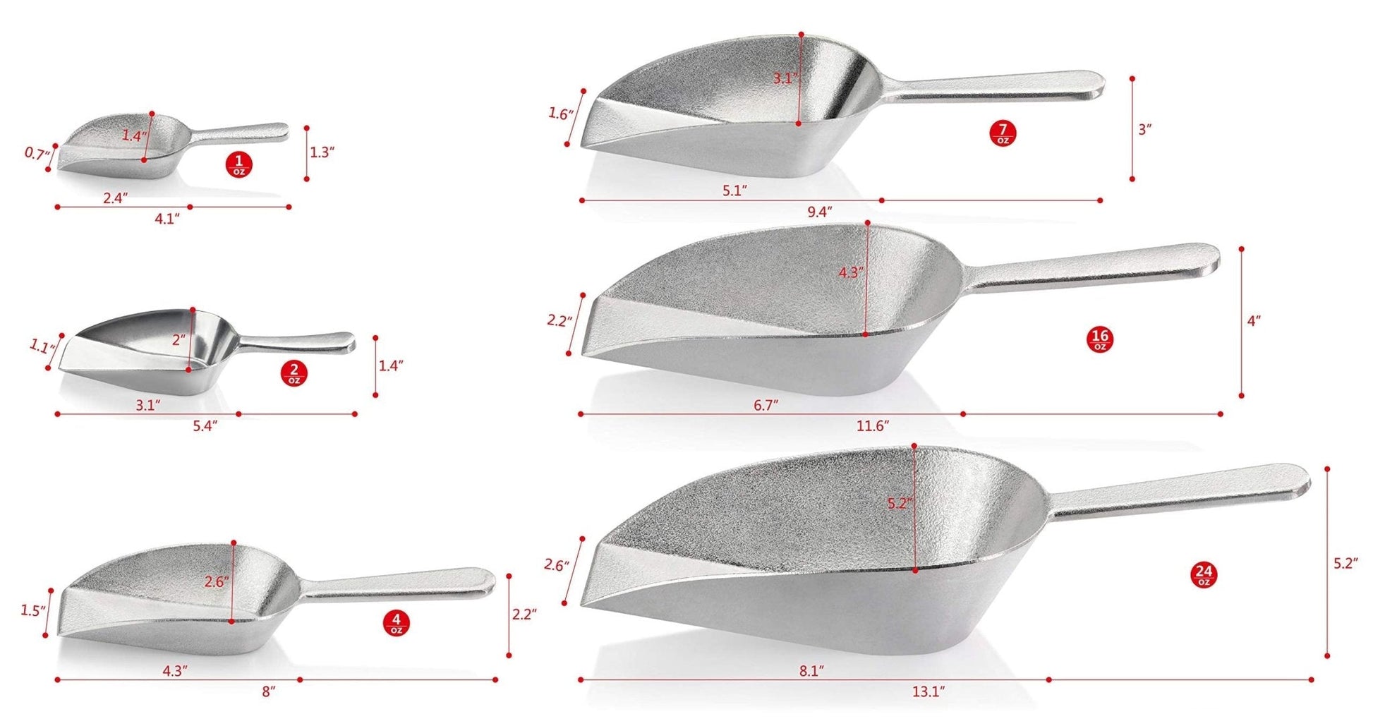 New Star Foodservice: Cast Aluminum Flat Bottom Bar Ice Flour Utility Scoop - The Tribalist