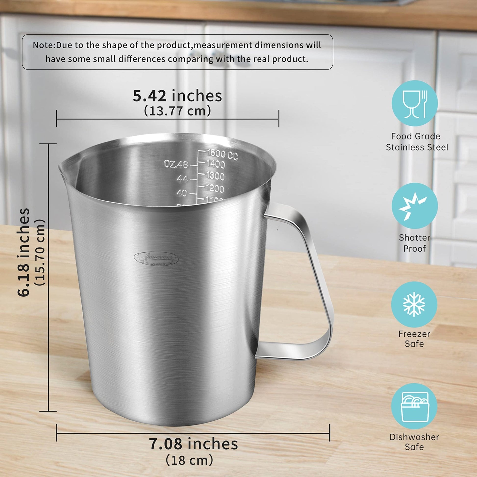 Newness: Stainless Steel Measuring Cup with Handle - Non Slip Design - The Tribalist