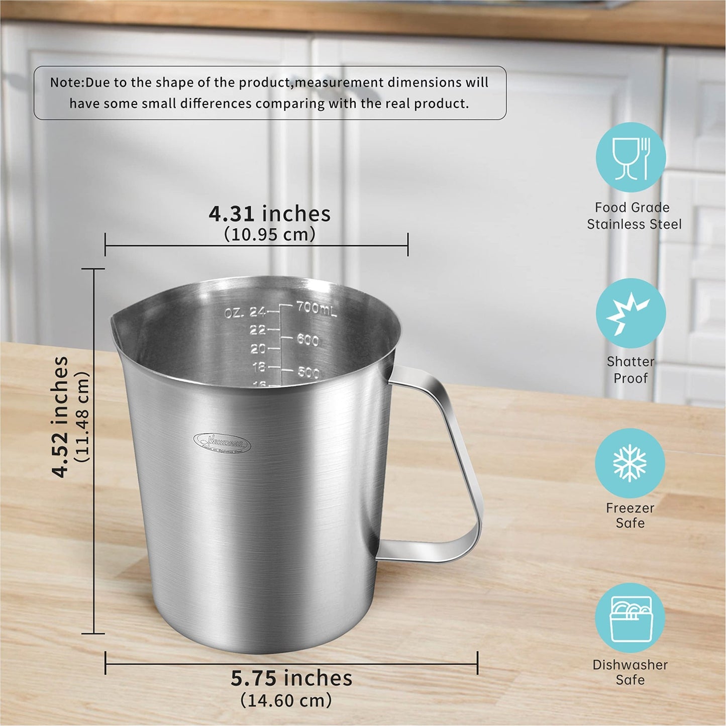 Newness: Stainless Steel Measuring Cup with Handle - Non Slip Design - The Tribalist